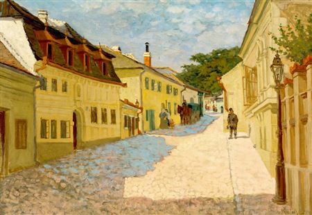 Summer Day in the Tabán (Budapest). c. 1905
