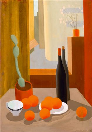 Still-Life with Oranges, 1933 by Bela Kontuly - Auction record, sale price, and art valuation. Compare with similar artists and explore comparable artworks.