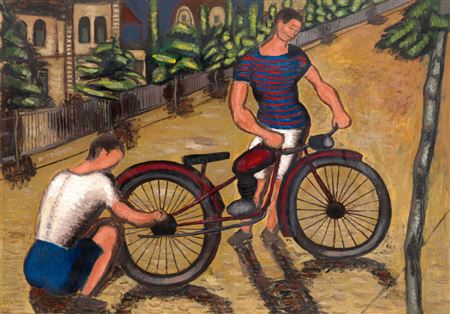 Boys with Motorcycle, c. 1946