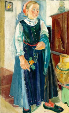 Young Girl with Flowers, 1930s by Endre Vadasz - Auction record, sale price, and art valuation. Compare with similar artists and explore comparable artworks.