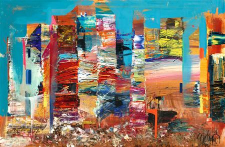 A Town from a Dream, 1960s by Laszlo Gyemant - Auction record, sale price, and art valuation. Compare with similar artists and explore comparable artworks.