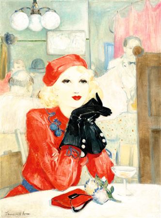 Young Dame in a Beret (Rendezvous at the Café) by Antal Jancsek - Auction record, sale price, and art valuation. Compare with similar artists and explore comparable artworks.