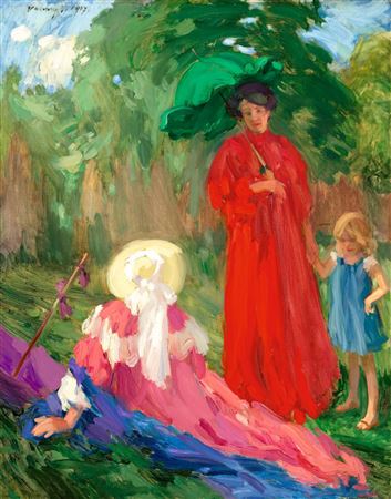 Siesta (Stroll in the Park, In the Park, Walk in Nature, Lady with the Parasol), 1907
