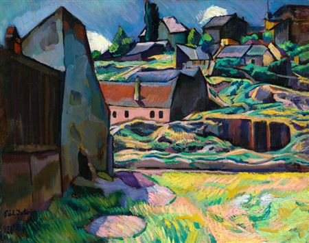 Sunlit Landscape with Houses (Budapest, Tabán), 1921