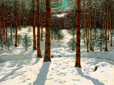 Winter Forest by Viktor Olgyai - Auction record, sale price, and art valuation. Compare with similar artists and explore comparable artworks.