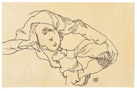 Seated boy, top view , 1918