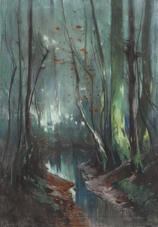 Brandenburg landscape (The Wentorfgraben between Caputh and Geltow) , around 1908-1910.