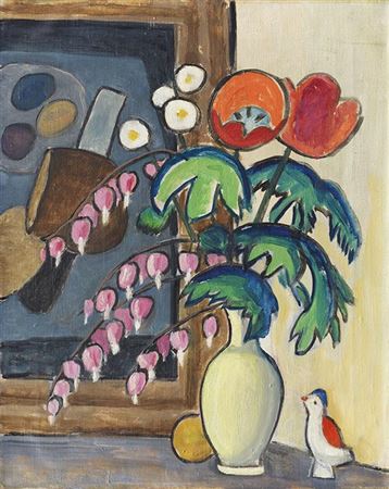 Still life with bleeding hearts , Around 1940/50.