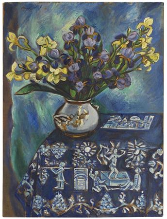 The Blue Blanket (Still Life in Blue) (Flower Still Life) , 1918