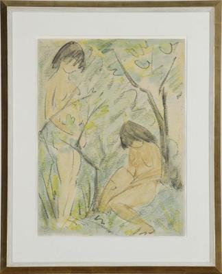 Two Girl Nudes, one seated
