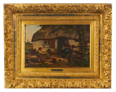Mother and Child in Farmyard