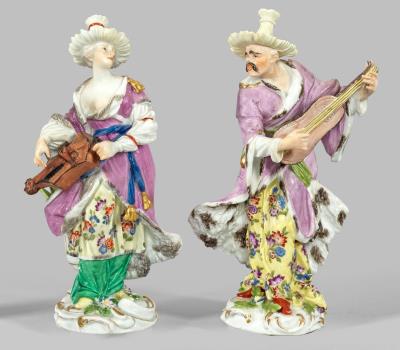 Pair of figures "Malabare" and "Malabarin" as counterparts