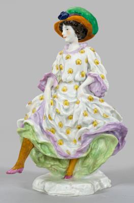 Cancan dancer with feathered hat