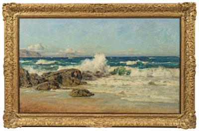 Rocky coast in Cornwall by Henry Enfield - Auction record, sale price, and art valuation. Compare with similar artists and explore comparable artworks.