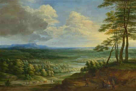 Peasants in a river landscape