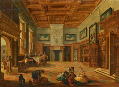 Interior with an elegant gathering