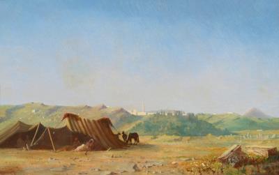 Bedouins resting in a landscape