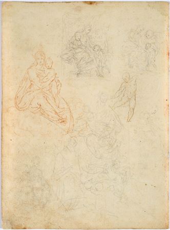 Study sheet for Mary with the infant Jesus and further scenes