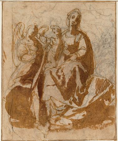 Mary with the infant Jesus and an angel