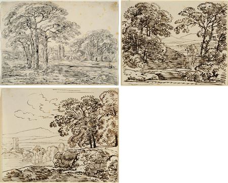 Lot of three sheets with southern landscapes.