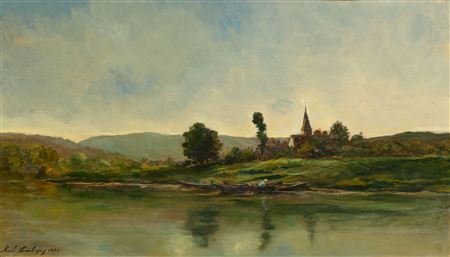 River landscape with church
