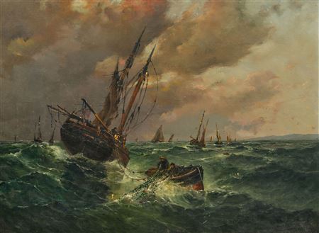 Fishing boats in a swell