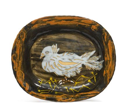 Colombe sur lit de paille