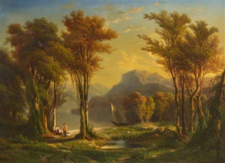 Alpine landscape with a lake