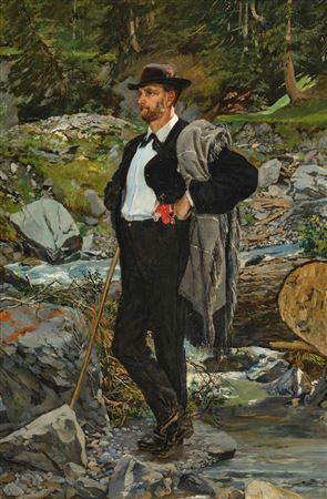 Man by a stream