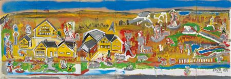 Village with animals