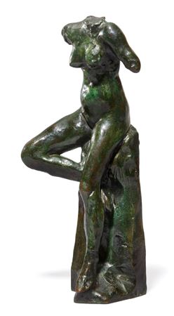 Nu féminin assis. Petit modèle dit aussi "Petite étude de mouvement". Circa 1885.