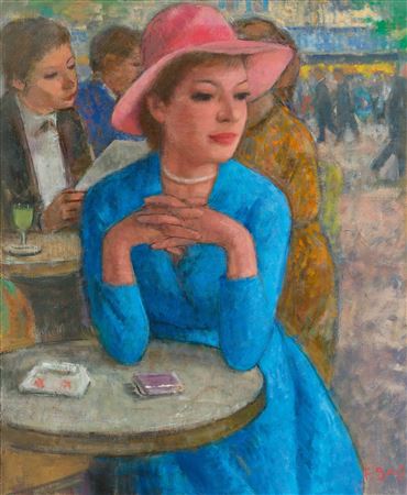 L'attente heureuse en bleu, à La Coupole