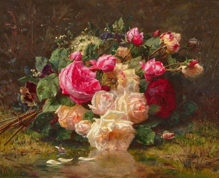 Bouquet of flowers in the countryside