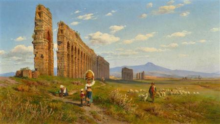 Landscape of the Roman Campagna with Aqua Claudia