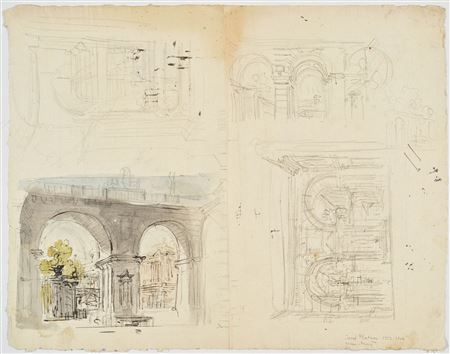 Sheet with architectural studies recto and verso