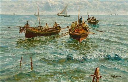 Fishing boats in the water.