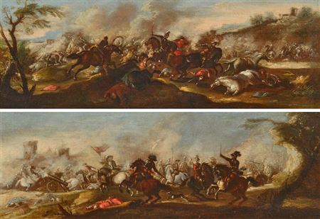 Pair of works: Cavalry battles