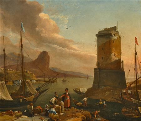 View of a harbour in the Mediterranean