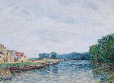 Barques, quai du Pothuis à Pontoise