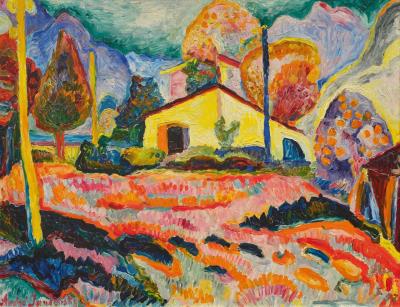 Yellow house in the countryside