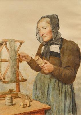 Peasant woman at a spindle