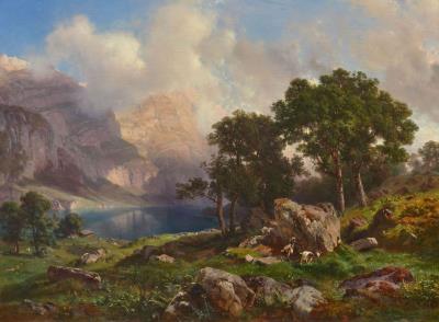 Morning on the heights of Klöntalersee