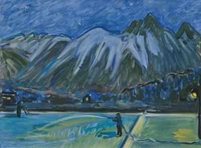 Ice rink resurfacing at night by Turo Pedretti - Auction record, sale price, and art valuation. Compare with similar artists and explore comparable artworks.