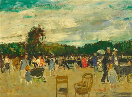 Families with prams, Tuileries Garden