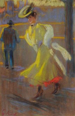 Elegant Woman in a Yellow Dress