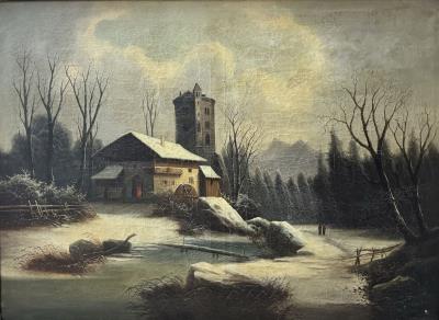 Village under the snow