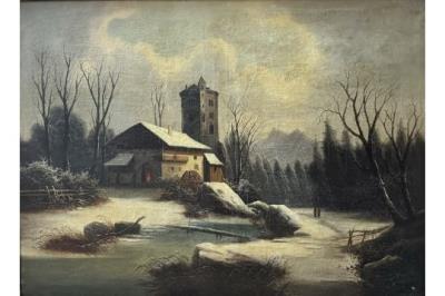 Village sous la neige