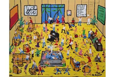Mayhem in the hotel lobby, 2025