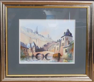 Bridge over the Alzette in the Grund district, Luxembourg City