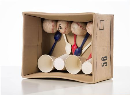 "Untitled (Box with Baseballs, Spoons, and Cups)"